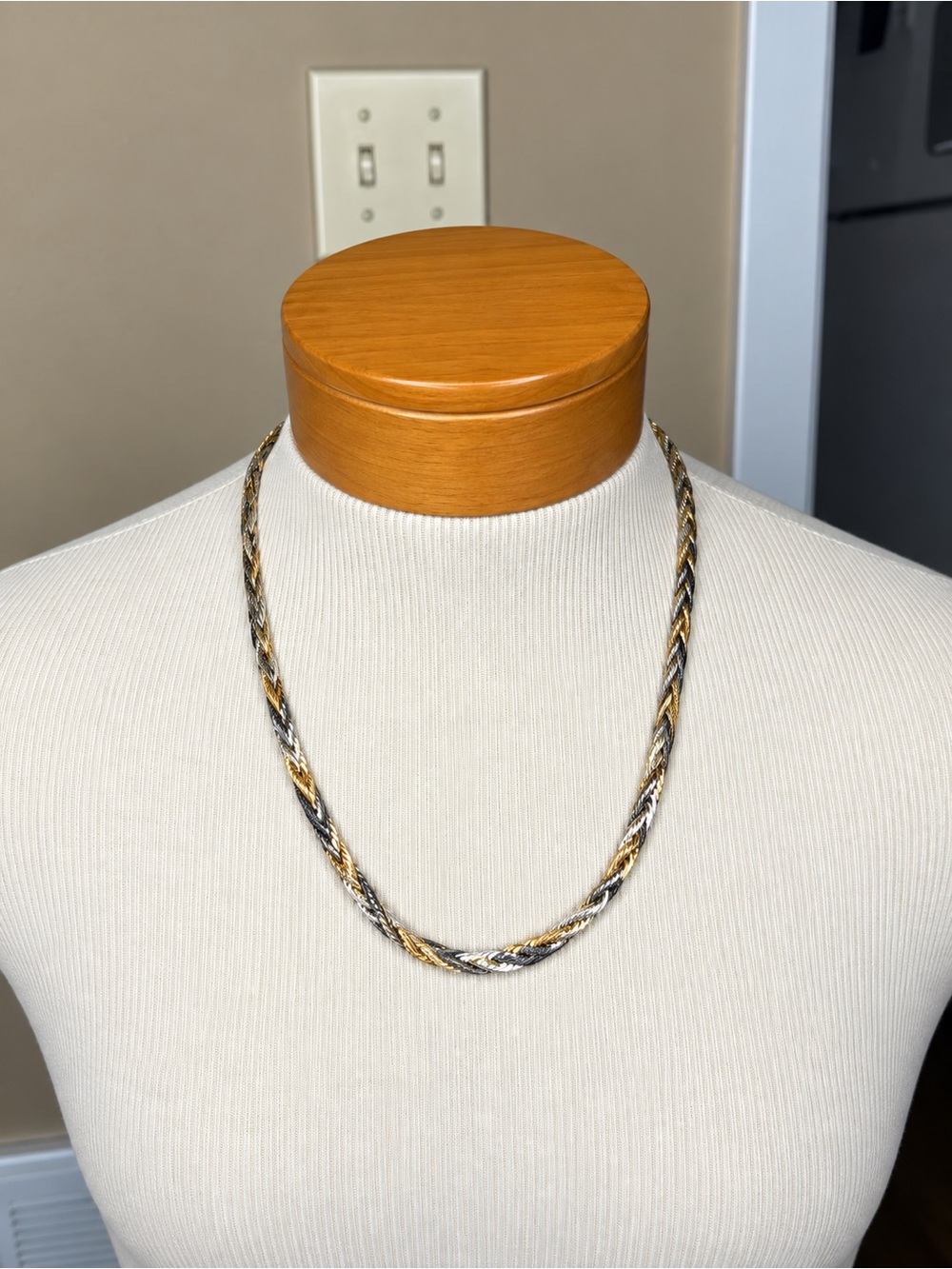 Gold & Silver Braided Rope Necklace - Women Jewelry